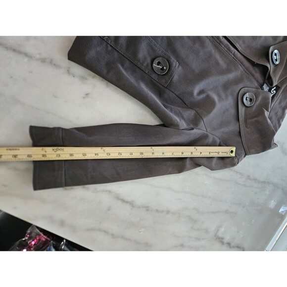 Sharagano Studio Jacket Size L, Brown Cotton Blend Lined Hook & Loop Closures - Picture 9 of 10